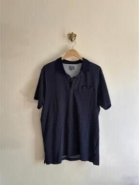 Peter Werth Blue and White Checked Polo size L